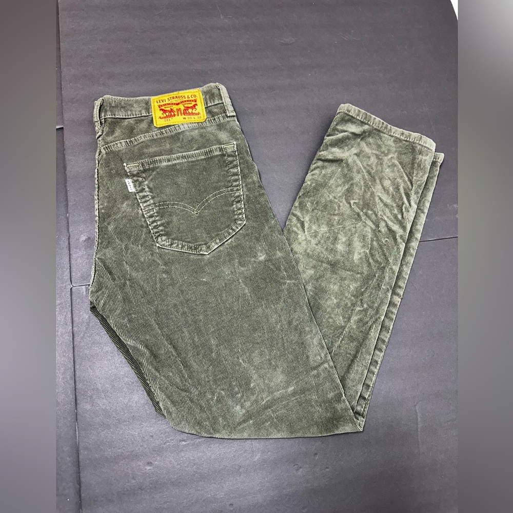 Levi’s 511 Slim Fit Corduroy Pants Olive Green W33 L32
